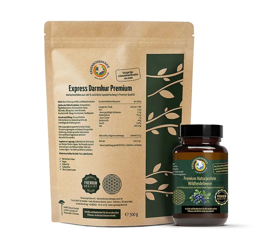 Regenbogenkreis Express Darmkur Premium Darmreinigungsset Mit Darmkur Inkl Bio Naturprotein Wildheidelbeere